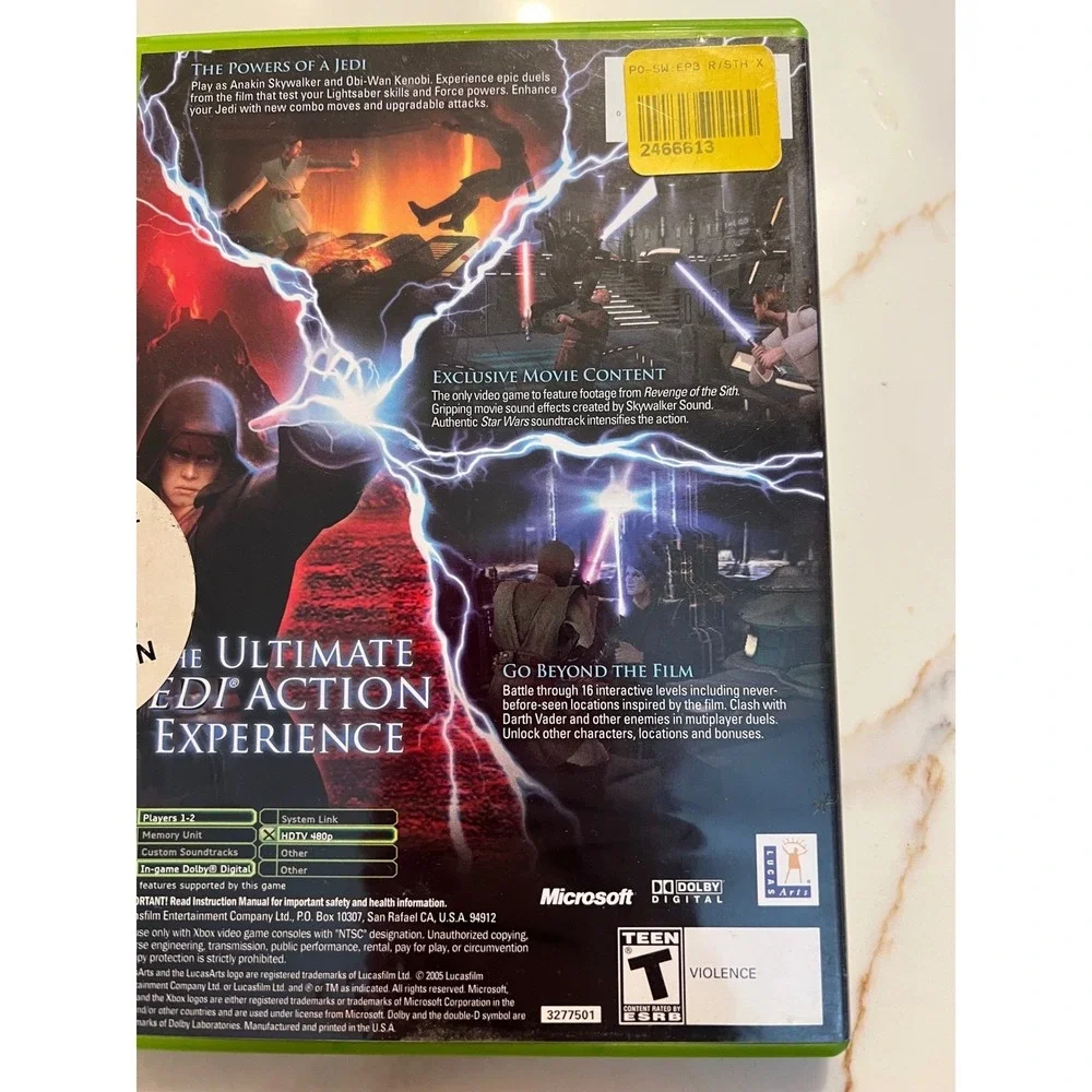 Star Wars Episode III Revenge of the Sith Microsoft Xbox 2005 CIB LucasArts‎